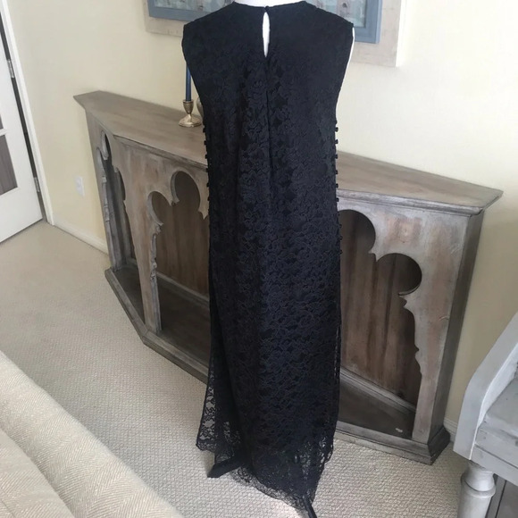 Adam Lippes Layered Lace Long Dress Black Designer Women’s 6 - Picture 6 of 7